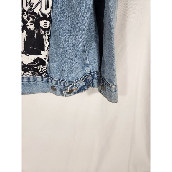 ACDC Rock Band Licensed Denim Jean Jacket 90's Grundge Rock Y2K US/M - Picture 7 of 7